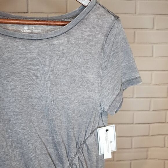 NWT Susina Gray Ruched Burnout‎ T-Shirt Size Small - Picture 5 of 8